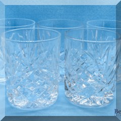 G33. Set of 9 pressed glass old fashioned. - $18